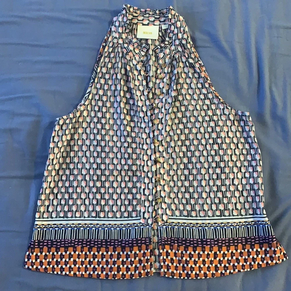 Maeve for Anthropologie Sleeveless Cotton Blouse, Size XS - Picture 4 of 15
